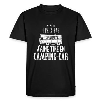 j'peux pas j'aime tire en camping-car - T-shirt Premium bio Homme - noir - Devant - Nico (187cm)