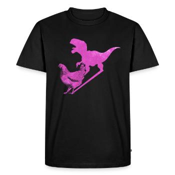 Du T-Rex au poulet - Dinosaur Evolution - T-shirt Premium bio Homme - noir - Devant - Nico (187cm)