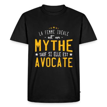 Avocate idéale mythe cadeau noël - T-shirt Premium bio Homme - noir - Devant - Nico (187cm)