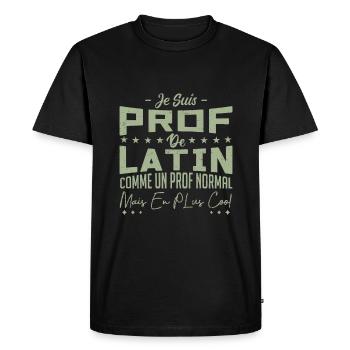 Professeur de latin | cadeau - T-shirt Premium bio Homme - noir - Devant - Nico (187cm)