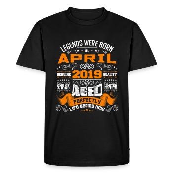 Legends Were Born In April 2019 | vintage - T-shirt Premium bio Homme - noir - Devant - Nico (187cm)