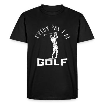 J'PEUX PAS J AI GOLF - T-shirt Premium bio Homme - noir - Devant - Nico (187cm)