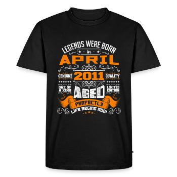 Legends Were Born In April 2011 | vintage - T-shirt Premium bio Homme - noir - Devant - Nico (187cm)