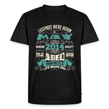Legends were born in May 2014 | Limited Edition - T-shirt Premium bio Homme - noir - Devant - Nico (187cm)