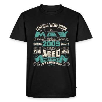 Legends were born in May 2009 | Limited Edition - T-shirt Premium bio Homme - noir - Devant - Nico (187cm)
