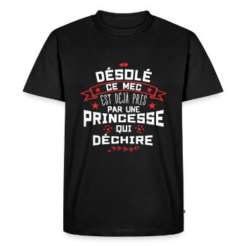 Mari Saint-Valentin Homme Fiancé Humour - T-shirt Premium bio Homme - noir - Devant - Nico (187cm)