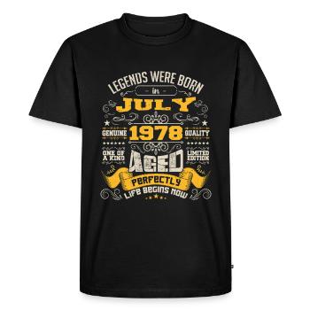 Legends were born in July 1978 | Aged Perfectly - T-shirt Premium bio Homme - noir - Devant - Nico (187cm)