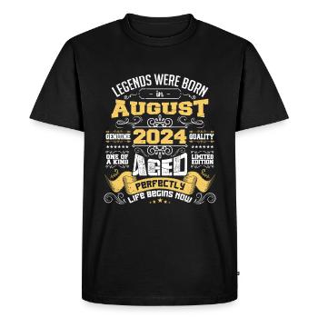 Legends were born in August 2024 | Aged Perfectly - T-shirt Premium bio Homme - noir - Devant - Nico (187cm)