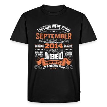 legends were born in September 2014 | gift ideas - T-shirt Premium bio Homme - noir - Devant - Nico (187cm)