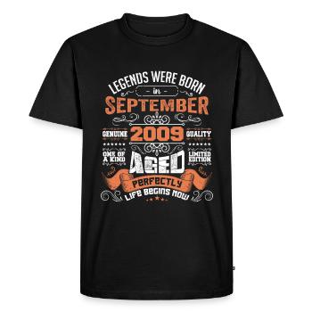 legends were born in September 2009 | gift ideas - T-shirt Premium bio Homme - noir - Devant - Nico (187cm)