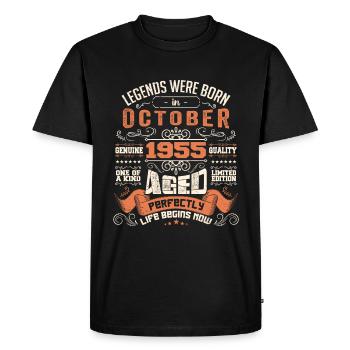 legends were born in October 1955, Limited Edition - T-shirt Premium bio Homme - noir - Devant - Nico (187cm)