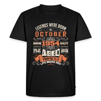 legends were born in October 1954, Limited Edition - T-shirt Premium bio Homme - noir - Devant - Nico (187cm)