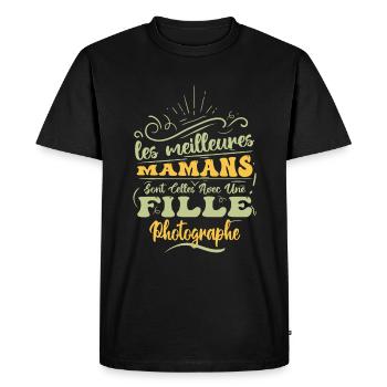 Meilleure Maman Avec Fille Photographe - T-shirt Premium bio Homme - noir - Devant - Nico (187cm)