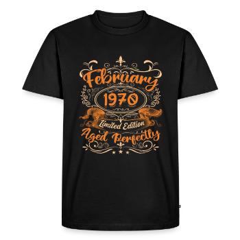 February 1970 | Aged Perfectly - T-shirt Premium bio Homme - noir - Devant - Nico (187cm)