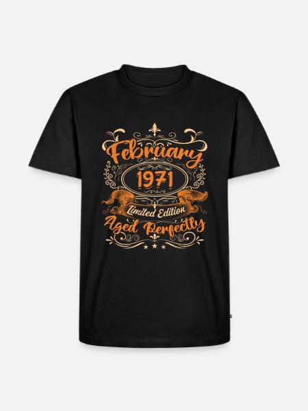 February 1971 | Aged Perfectly - Men's Premium Organic T-Shirt - black
