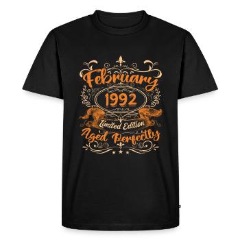 February 1992 | Aged Perfectly - T-shirt Premium bio Homme - noir - Devant - Nico (187cm)