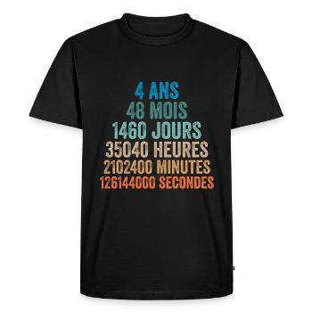 4 Ans Anniversaire - cadeau d'anniversaire - T-shirt Premium bio Homme - noir - Devant - Nico (187cm)