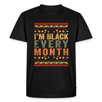 I'm Black Every Month - T-shirt Premium bio Homme - noir - Devant - Nico (187cm)