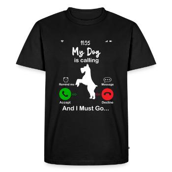 My Dog is calling - T-shirt Premium bio Homme - noir - Devant - Nico (187cm)
