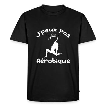 Je Peux Pas J'ai Aérobique - T-shirt Premium bio Homme - noir - Devant - Nico (187cm)