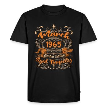March 1965 | Aged Perfectly - T-shirt Premium bio Homme - noir - Devant - Nico (187cm)