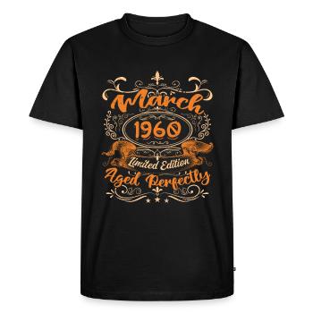 March 1960 | Aged Perfectly - T-shirt Premium bio Homme - noir - Devant - Nico (187cm)