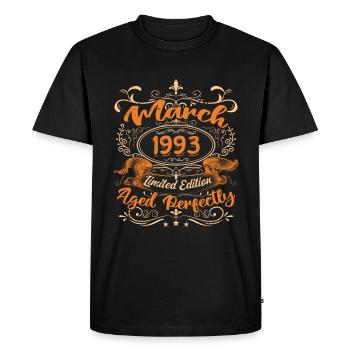 March 1993 | Aged Perfectly - T-shirt Premium bio Homme - noir - Devant - Nico (187cm)