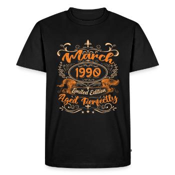 March 1990 | Aged Perfectly - T-shirt Premium bio Homme - noir - Devant - Nico (187cm)