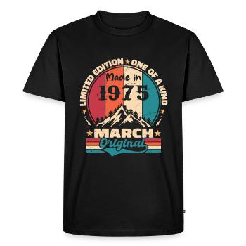 March 1975 | Aged Perfectly - T-shirt Premium bio Homme - noir - Devant - Nico (187cm)