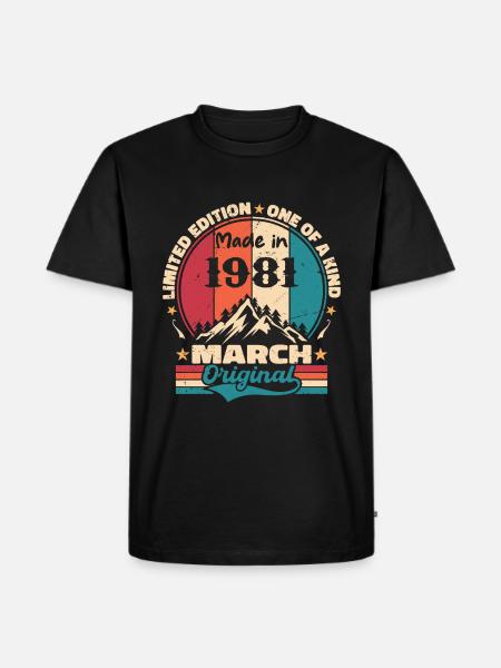 March 1981 | Aged Perfectly - Men's Premium Organic T-Shirt - black