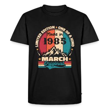 March 1985 | Aged Perfectly - T-shirt Premium bio Homme - noir - Devant - Nico (187cm)