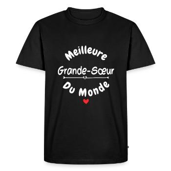 Meilleure grande sœur - T-shirt Premium bio Homme - noir - Devant - Nico (187cm)
