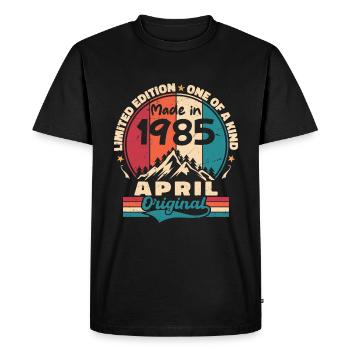 Les légendes sont nées en avril 1985 Cadeau - T-shirt Premium bio Homme - noir - Devant - Nico (187cm)