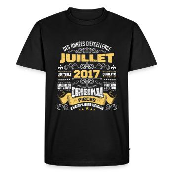 Les légendes sont nées en avril 2017 Cadeau - T-shirt Premium bio Homme - noir - Devant - Nico (187cm)
