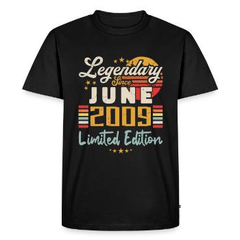 légendes sont nées en juin 2009 | éditions limitée - T-shirt Premium bio Homme - noir - Devant - Nico (187cm)