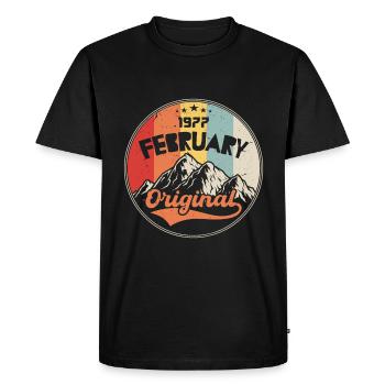 Vintage Février 1977, Rétro Cadeau - T-shirt Premium bio Homme - noir - Devant - Nico (187cm)