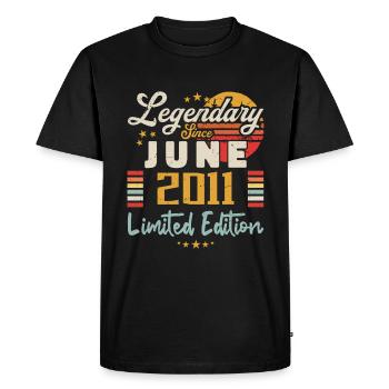 légendes sont nées en juin 2011 | éditions limitée - T-shirt Premium bio Homme - noir - Devant - Nico (187cm)
