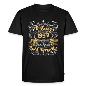 Mai 1957 -Vintage Cadeau d'anniversaire - 1957 - T-shirt Premium bio Homme - noir - Devant - Nico (187cm)