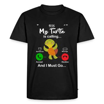 My Turtle Is Calling - T-shirt Premium bio Homme - noir - Devant - Nico (187cm)