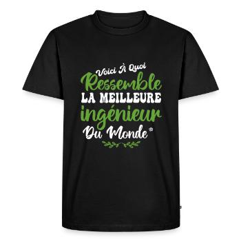 Voici A Quoi Ressemble La Meilleure Ingénieur - T-shirt Premium bio Homme - noir - Devant - Nico (187cm)
