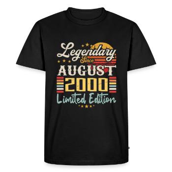 Les légendes sont nées en août 2000 anniversaire - T-shirt Premium bio Homme - noir - Devant - Nico (187cm)