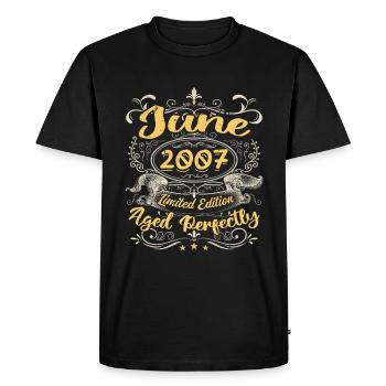 Juin 2007 | Vintage Cadeau 2007 - T-shirt Premium bio Homme - noir - Devant - Nico (187cm)
