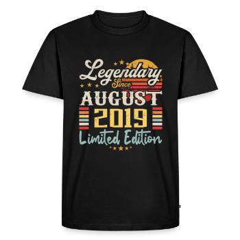 Les légendes sont nées en août 2019 anniversaire - T-shirt Premium bio Homme - noir - Devant - Nico (187cm)