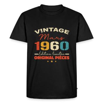 Mars 1960 anniversaire 1960 légendes Mars - T-shirt Premium bio Homme - noir - Devant - Nico (187cm)