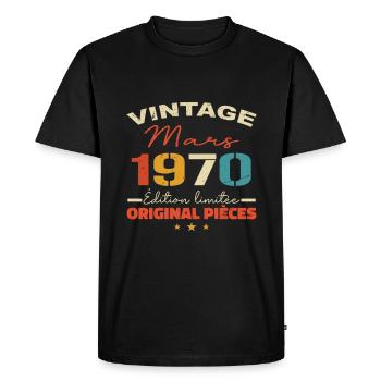 Mars 1970 anniversaire 1970 légendes Mars - T-shirt Premium bio Homme - noir - Devant - Nico (187cm)
