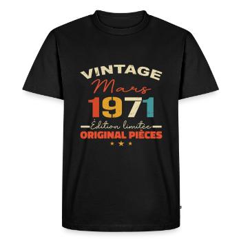 Mars 1971 anniversaire 1971 légendes Mars - T-shirt Premium bio Homme - noir - Devant - Nico (187cm)