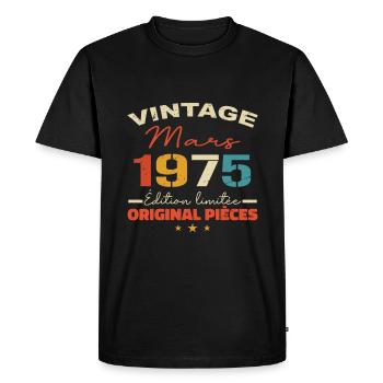 Mars 1975 anniversaire 1975 légendes Mars - T-shirt Premium bio Homme - noir - Devant - Nico (187cm)