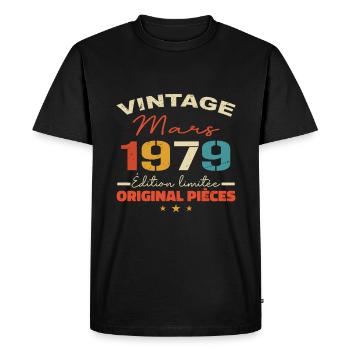 Mars 1979 anniversaire 1979 légendes Mars - T-shirt Premium bio Homme - noir - Devant - Nico (187cm)