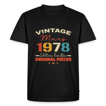 Mars 1978 anniversaire 1978 légendes Mars - T-shirt Premium bio Homme - noir - Devant - Nico (187cm)