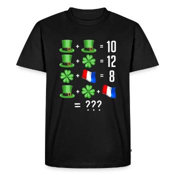 st patrick's day france humour - T-shirt Premium bio Homme - noir - Devant - Nico (187cm)